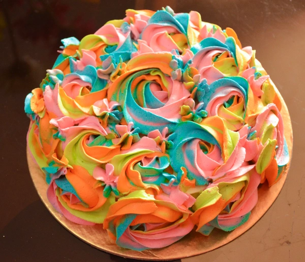 Rainbow Rose Cake - 2 Pound